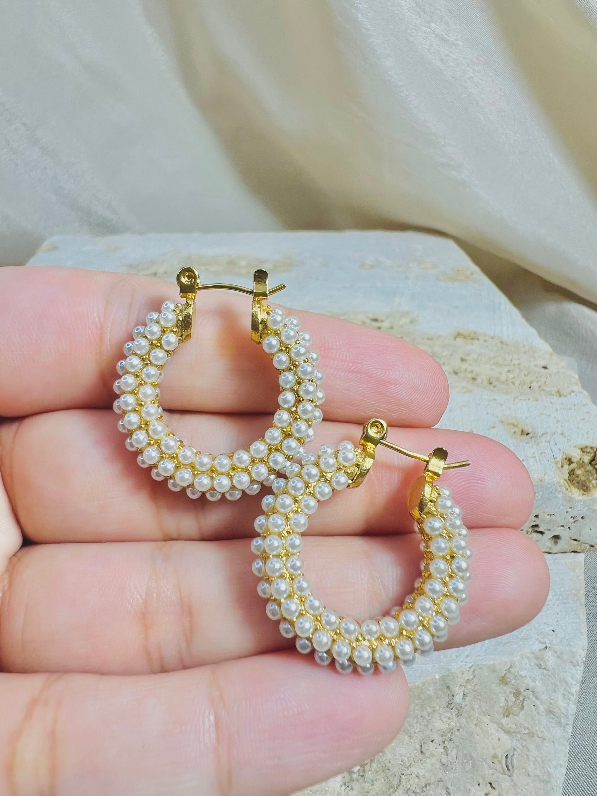 Pearl Cascade Hoops
