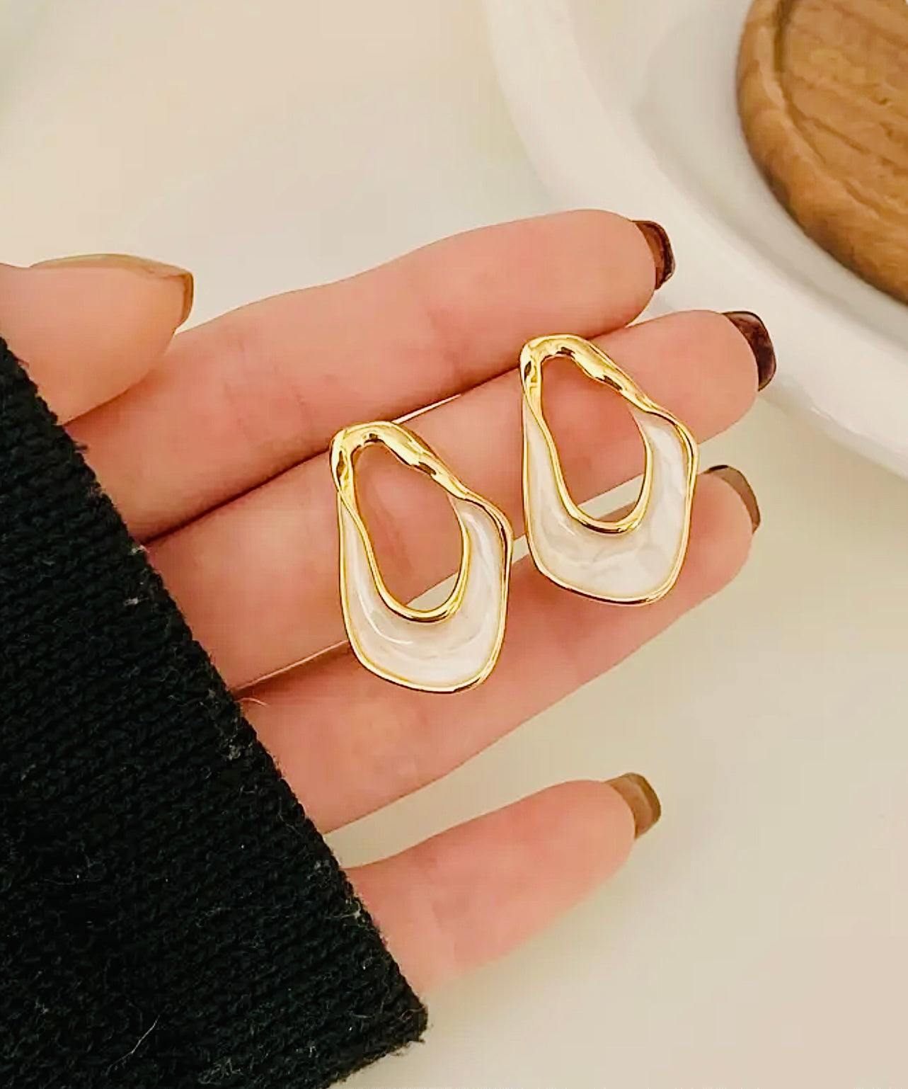 Enamel Wave Drop Studs