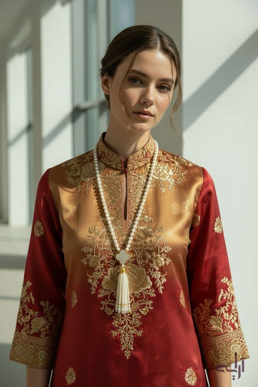 Gold Clover Pearl Maala