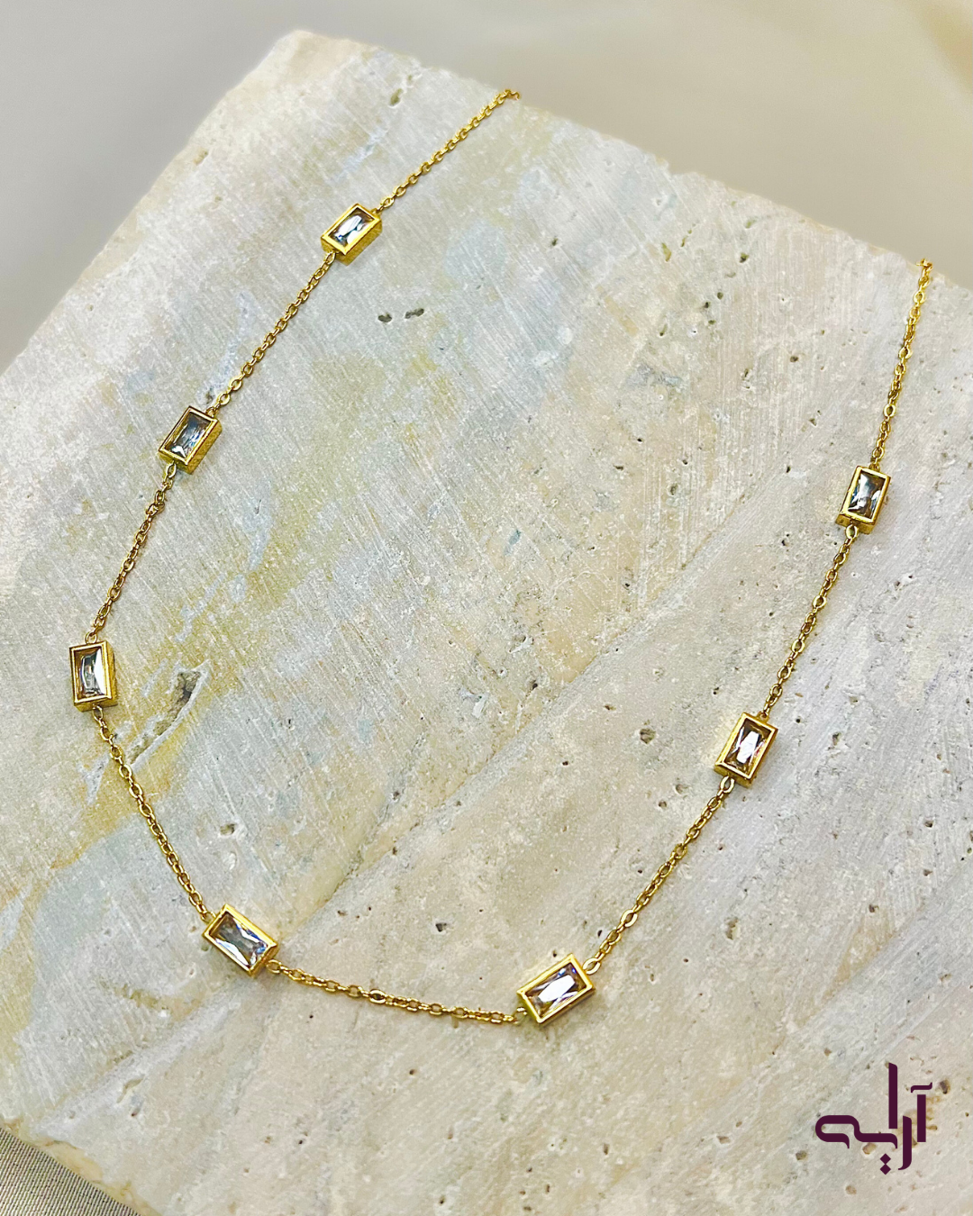 Gilded Rectangle Necklace
