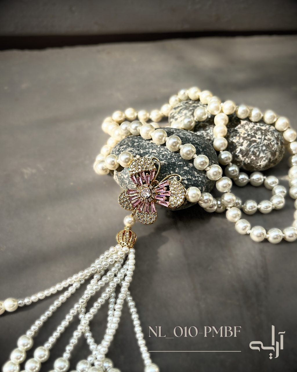 Gold Butterfly Pearl Maala