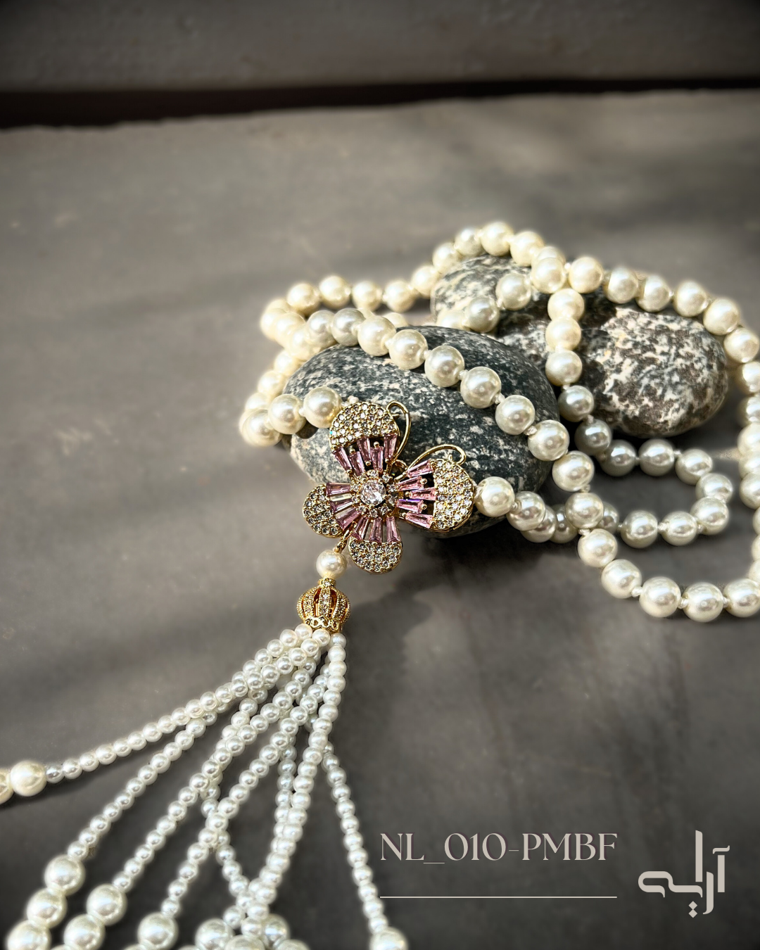 Gold Butterfly Pearl Maala