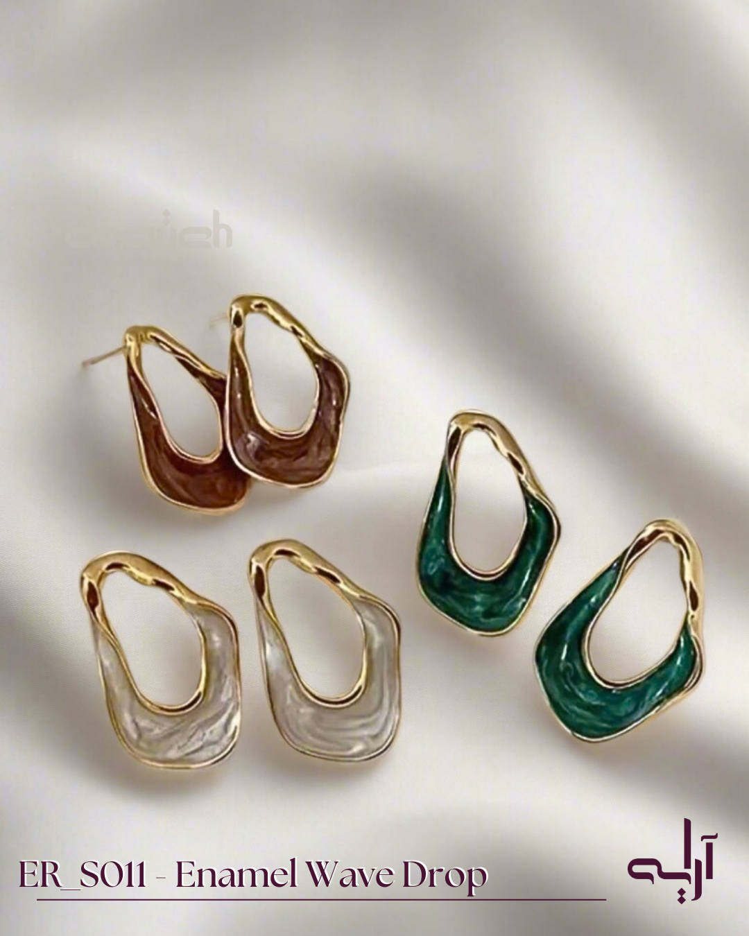 Enamel Wave Drop Studs