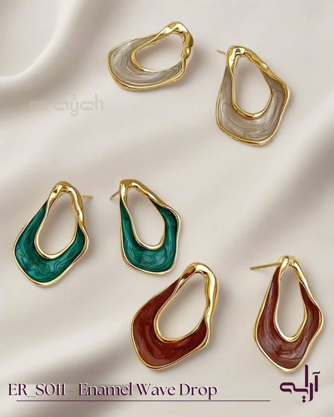 Enamel Wave Drop Studs