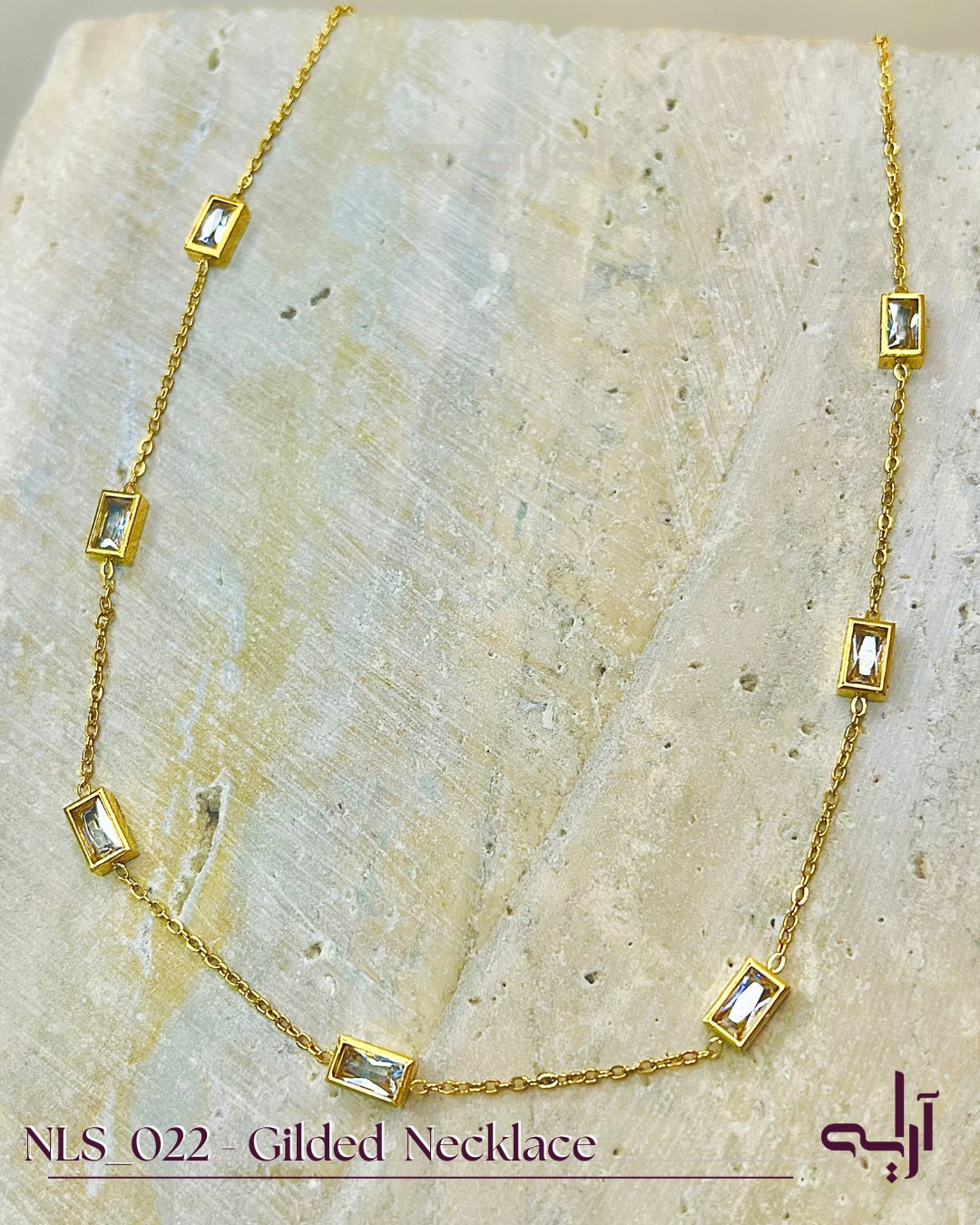 Gilded Rectangle Necklace