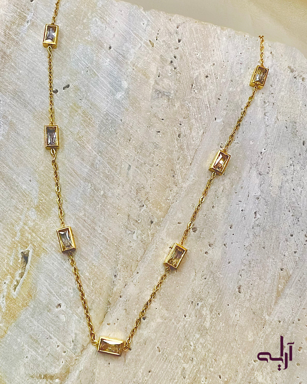 Gilded Rectangle Necklace
