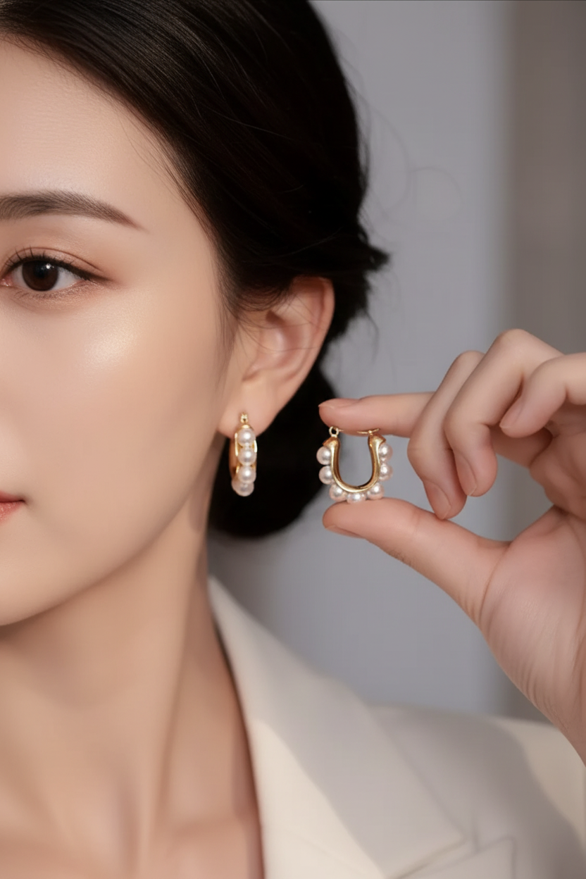 Pearl Hug Hoops