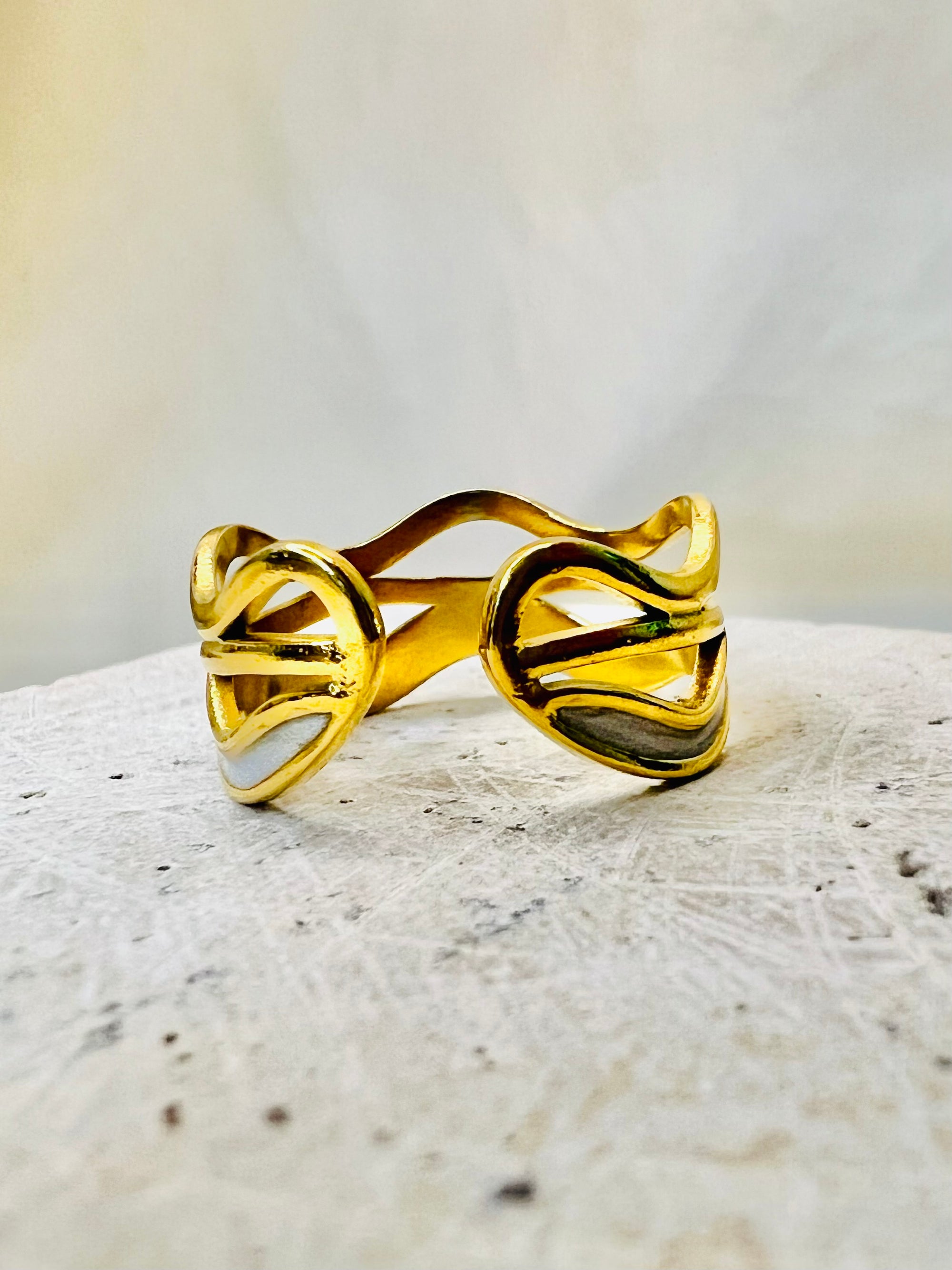 Elysian Loop — gold-plated stainless steel ring by Arayeh, view 5