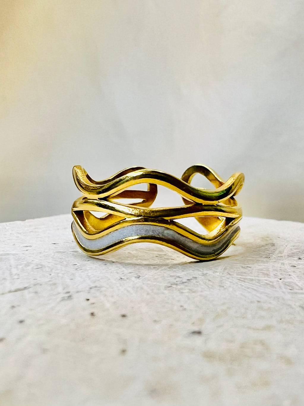 Elysian Loop — gold-plated stainless steel ring by Arayeh, view 2