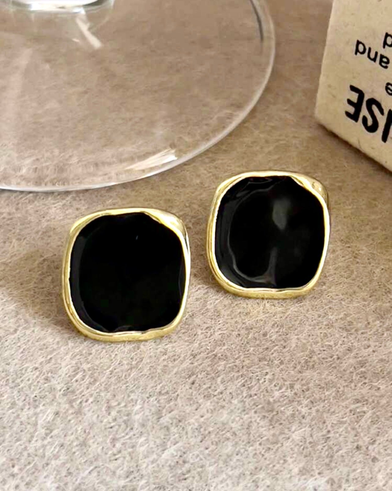 Black Aura Studs