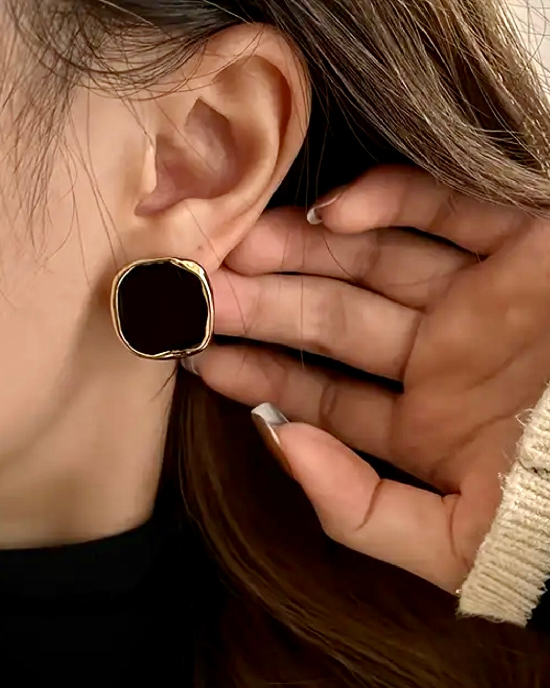 Black Aura Studs