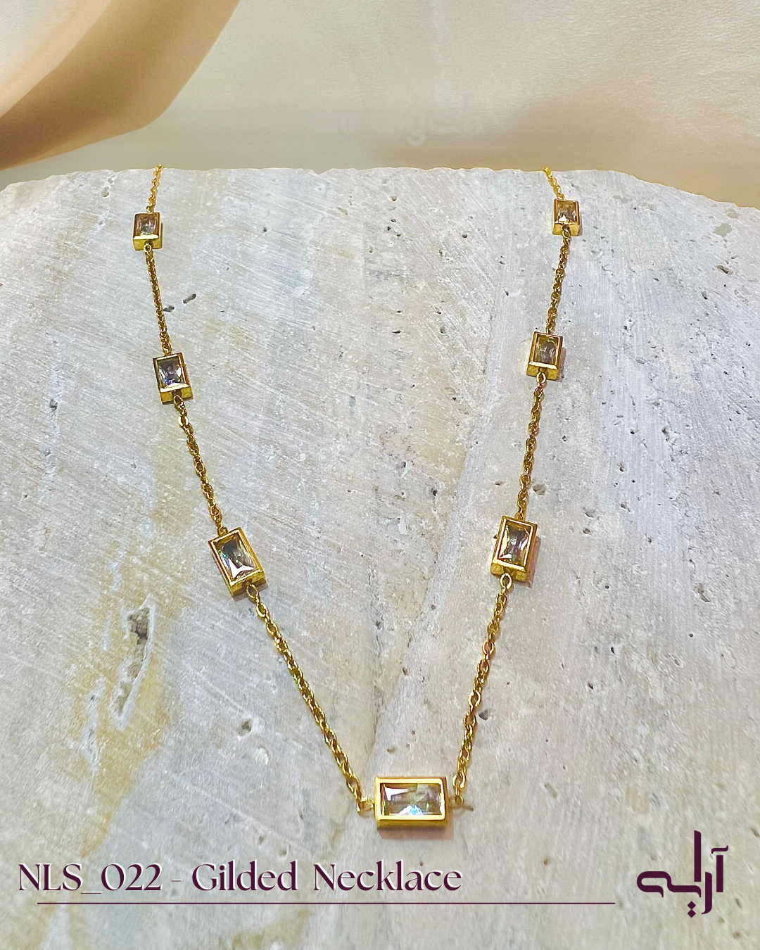 Gilded Rectangle Necklace