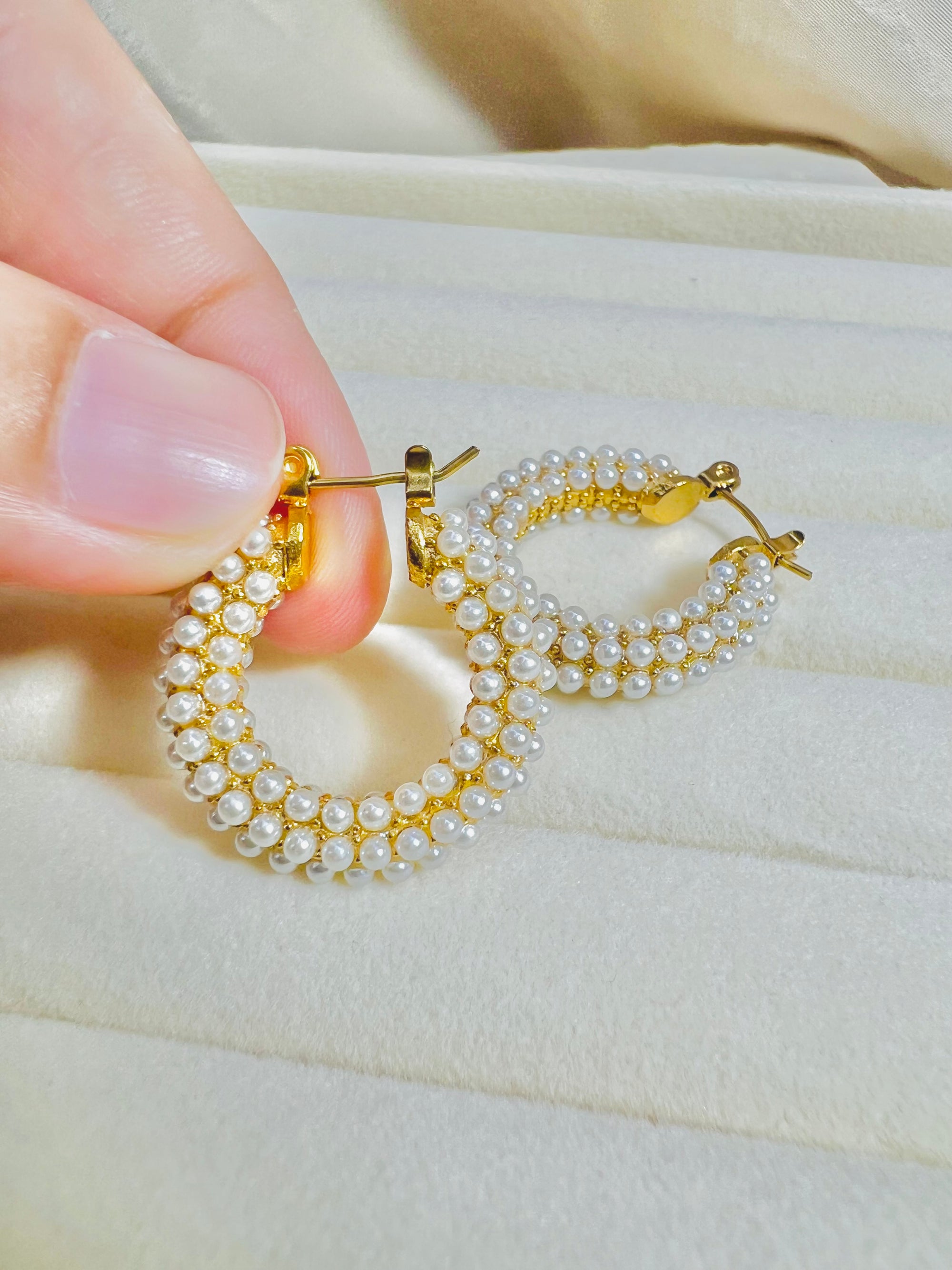Pearl Cascade Hoops