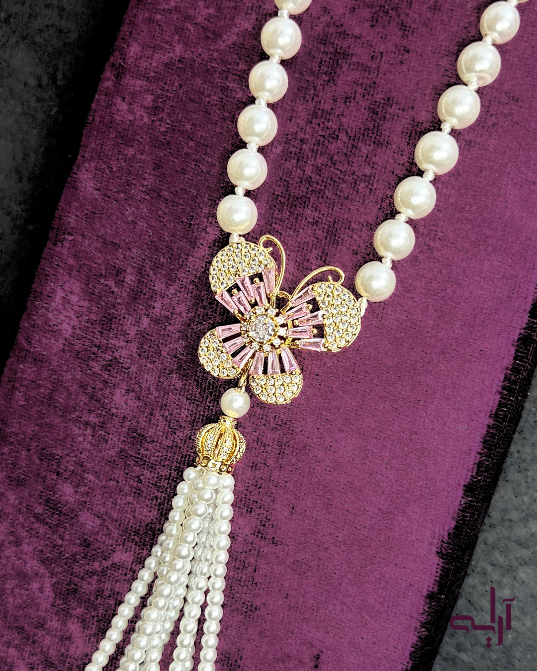 Gold Butterfly Pearl Maala