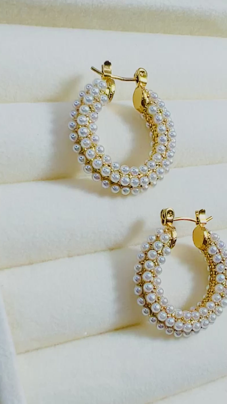 Pearl Cascade Hoops